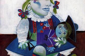 Portrait of Maya with her doll