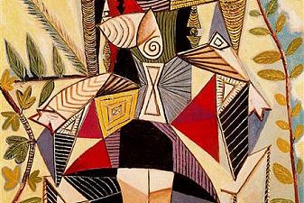 Seated woman in garden