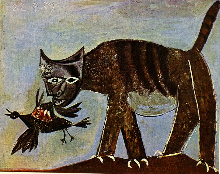 Cat catching a bird 