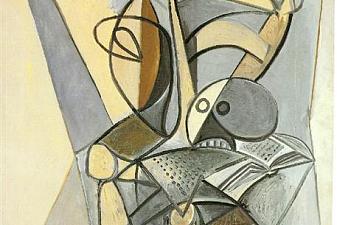 Still life with skull on an armchair