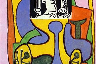 Woman sitting in an armchair