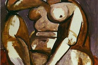 Crouching female nude