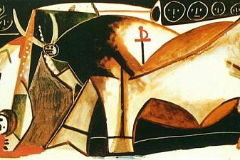 Bullfighting Scene (The picador raised)