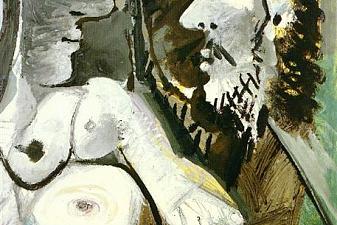 Naked woman and musketeer