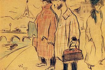 Pablo Picasso and Sebastìa Junyer-Vidal arrives to Paris