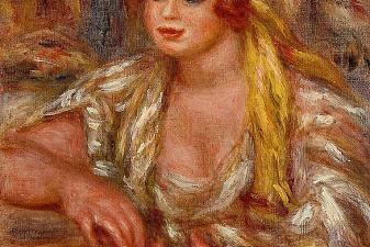 Andree in Yellow Turban and Blue Skirt