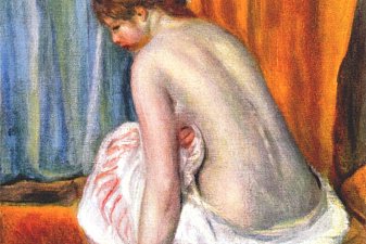 Back view of a bather
