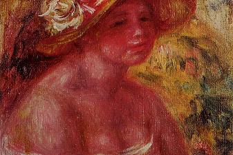 Bust of a Young Girl Wearing a Straw Hat