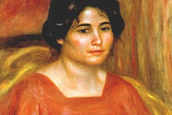 Gabrielle in a red blouse