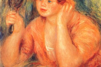 Girl looking into a mirror