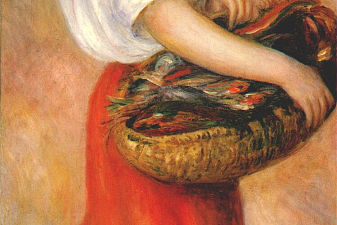 Girl with a basket of fish