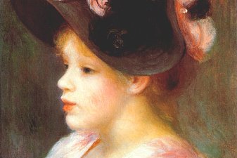 Girl with a pink and black hat