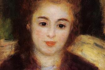 Head of a Young Woman Wearing a Blue Scarf (Madame Henriot)