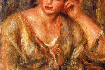 Madeleine Leaning on Her Elbow with Flowers in Her Hair