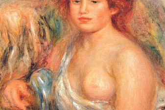 Model with bare breast