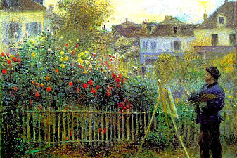 Monet painting in his garden at Argenteuil