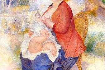 Motherhood (Woman Breast Feeding Her Child)