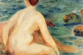 Nude Bather Seated by the Sea