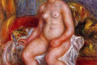 Nude Woman on Green Cushions