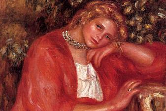 Pensive Young Woman Leaning on Her Elbow