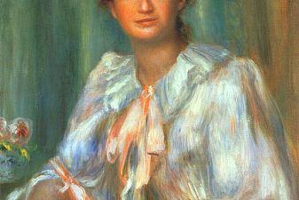 Portrait of a young woman in white