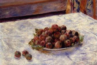 Still Life, a Plate of Plums