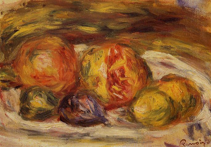 Still Life Pomegranate, Figs and Apples 