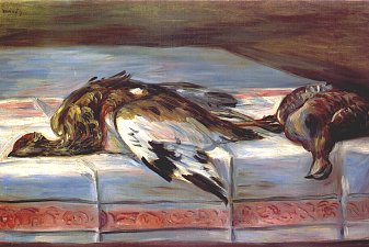Still life with pheasant and partridge