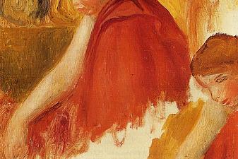 Two Women in Red Robes