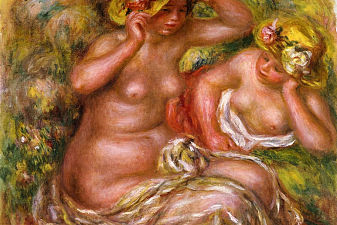 Two Women with Flowered Hat