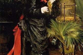 Woman with a Parrot (Henriette Darras)