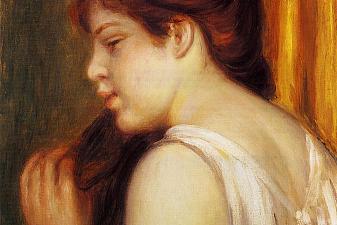 Young Girl Combing Her Hair