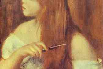 Young Girl Combing Her Hair