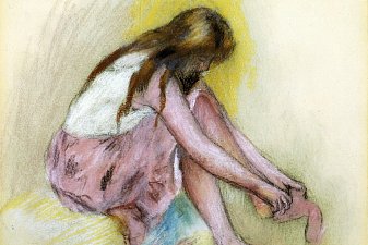 Young Girl Slipping on Her Stockings