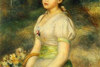 Young Girl with a Basket of Flowers