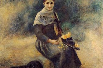 Young Girl with a Dog