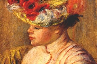 Young woman in a flowered hat