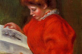 Young Woman Looking at a Print