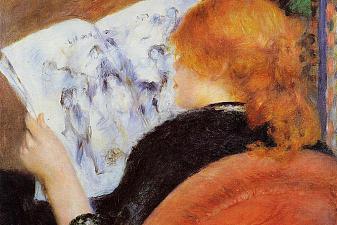 Young Woman Reading an Illustrated Journal