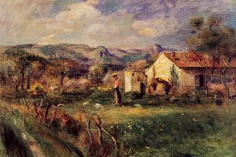 Young Woman Standing near a Farmhouse in Milly