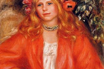 Young Woman Wearing a Garland of Flowers