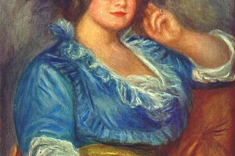 Young woman with a rose in her hat