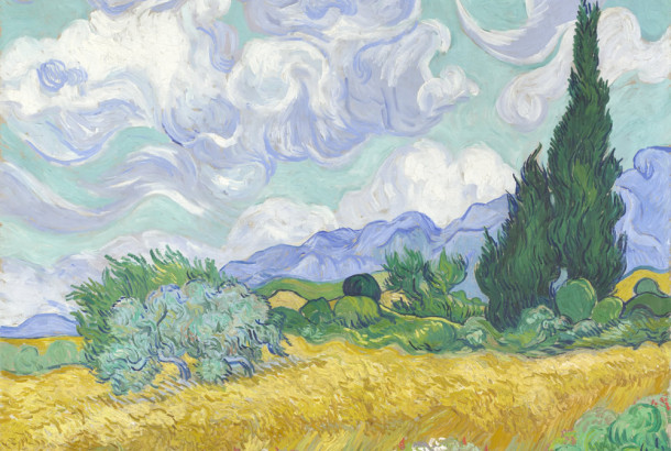 Wheat Field with Cypresses