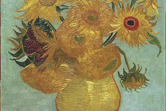 Still Life Vase with Twelve Sunflowers