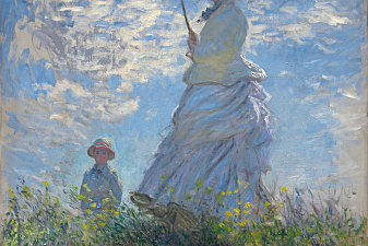 Woman with a Parasol - Madame Monet and Her Son