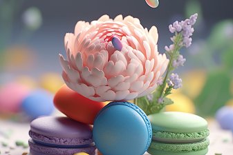 Ai Generated Macaron Flower