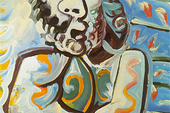 Bust of man hands crossed