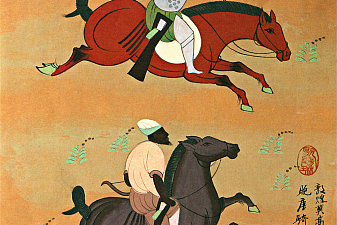 敦煌莫高窟156窟 骑射 晚唐