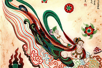 敦煌莫高窟039窟 散花飞天 盛唐