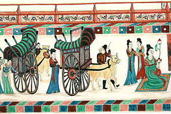 敦煌莫高窟329窟 供养人与牛车 初唐